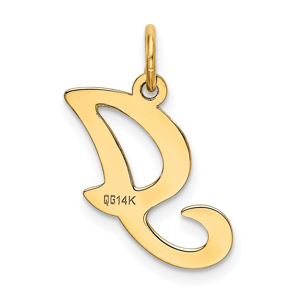 14K Yellow Gold Initial Letter I Charm Pendant