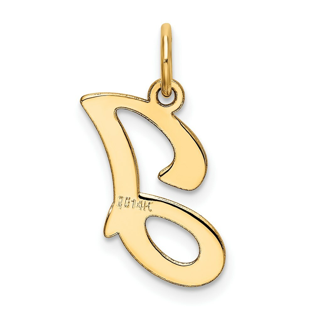 14K Yellow Gold Initial Letter J Charm Pendant