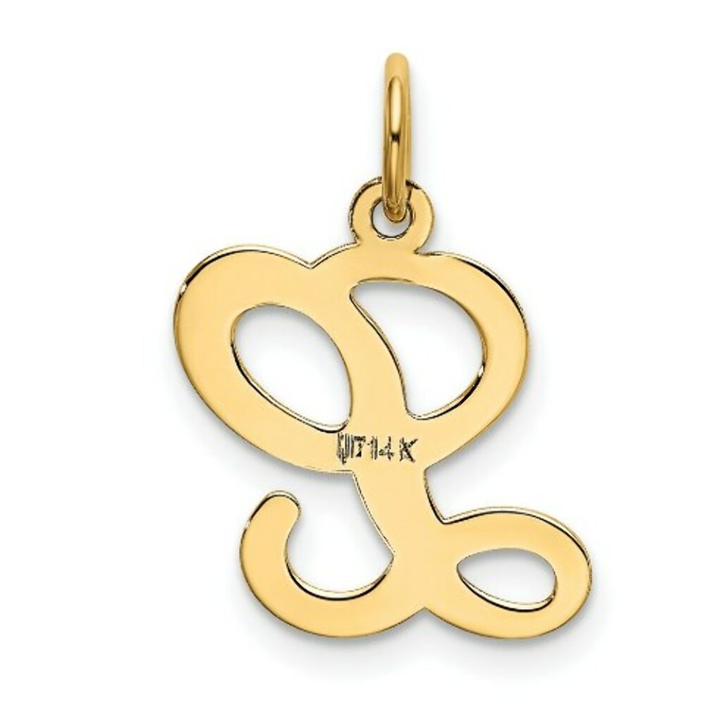 14K Yellow Gold Initial Letter L Charm Pendant