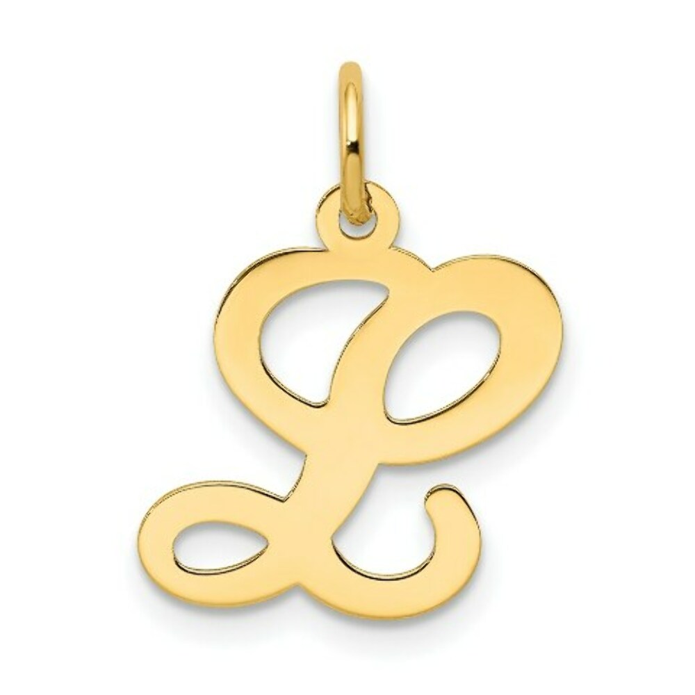 14K Yellow Gold Initial Letter L Charm Pendant