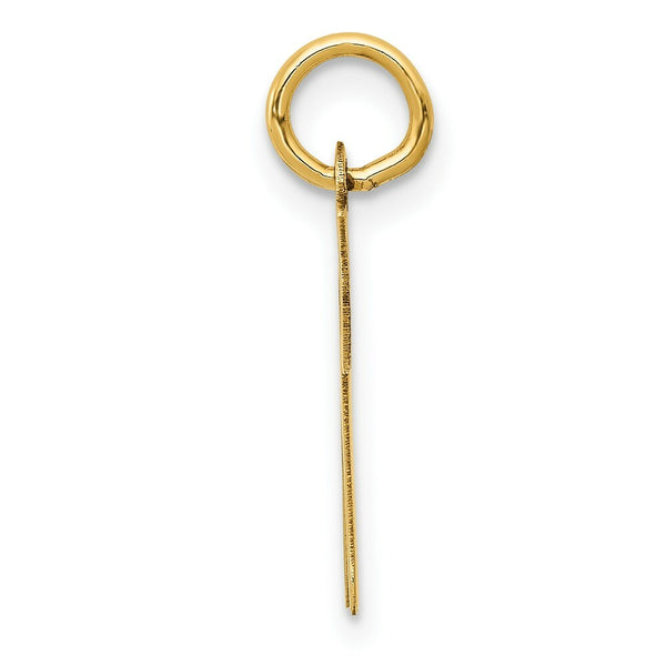 14K Yellow Gold Initial Letter N Charm Pendant