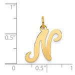 Load image into Gallery viewer, 14K Yellow Gold Initial Letter N Charm Pendant
