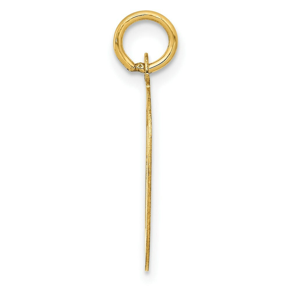 14K Yellow Gold Initial Letter O Charm Pendant