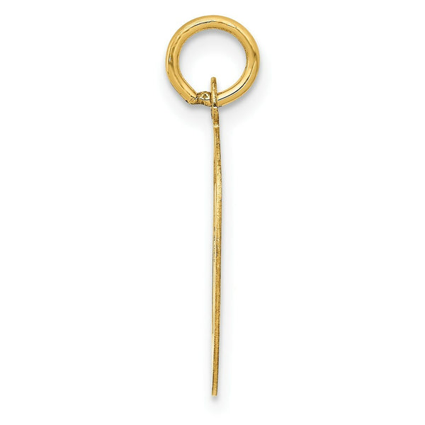 14K Yellow Gold Initial Letter O Charm Pendant