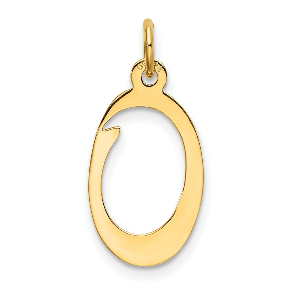 14K Yellow Gold Initial Letter O Charm Pendant