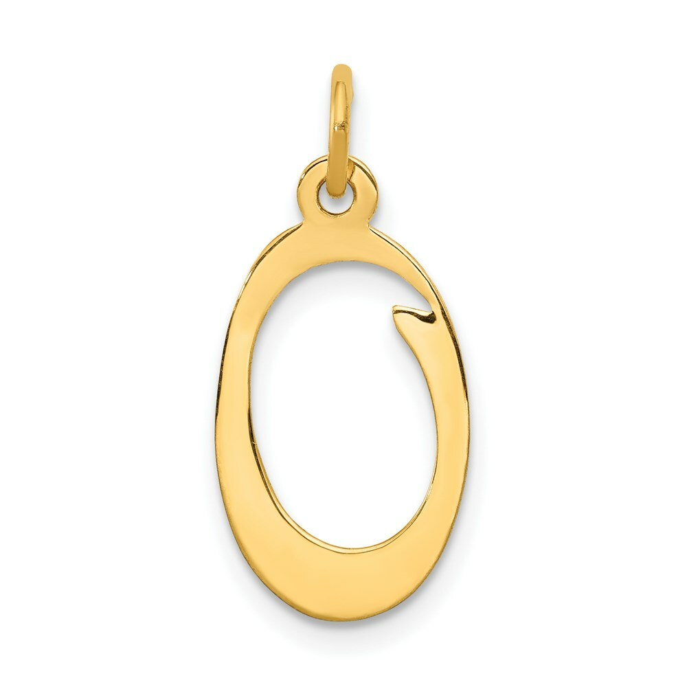 14K Yellow Gold Initial Letter O Charm Pendant