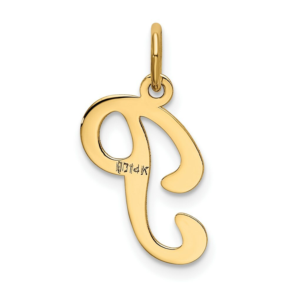 14K Yellow Gold Initial Letter P Charm Pendant