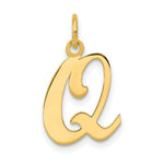Load image into Gallery viewer, 14K Yellow Gold Initial Letter Q Charm Pendant
