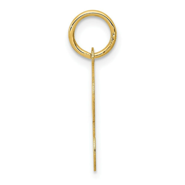14K Yellow Gold Initial Letter R Charm Pendant