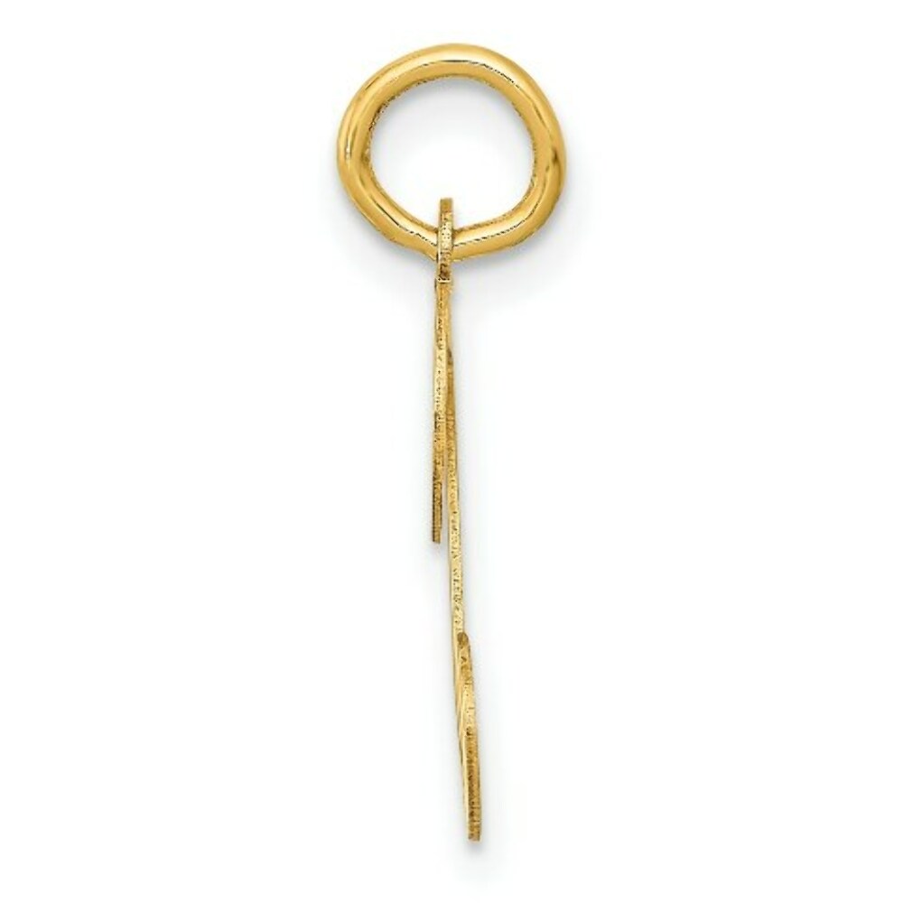 14K Yellow Gold Initial Letter T Charm Pendant