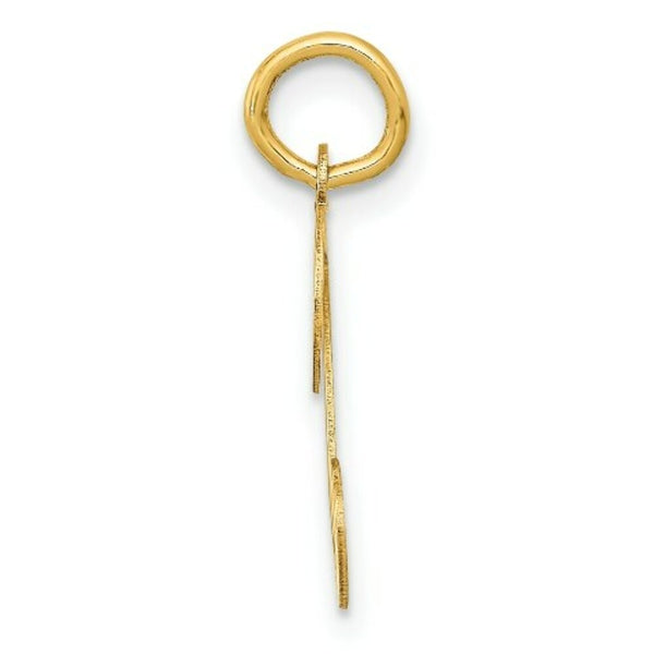 14K Yellow Gold Initial Letter T Charm Pendant