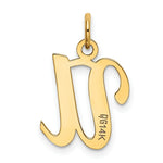 Load image into Gallery viewer, 14K Yellow Gold Initial Letter U Charm Pendant
