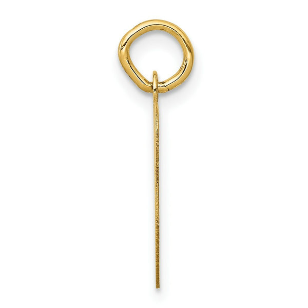 14K Yellow Gold Initial Letter V Charm Pendant