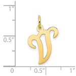 Load image into Gallery viewer, 14K Yellow Gold Initial Letter V Charm Pendant
