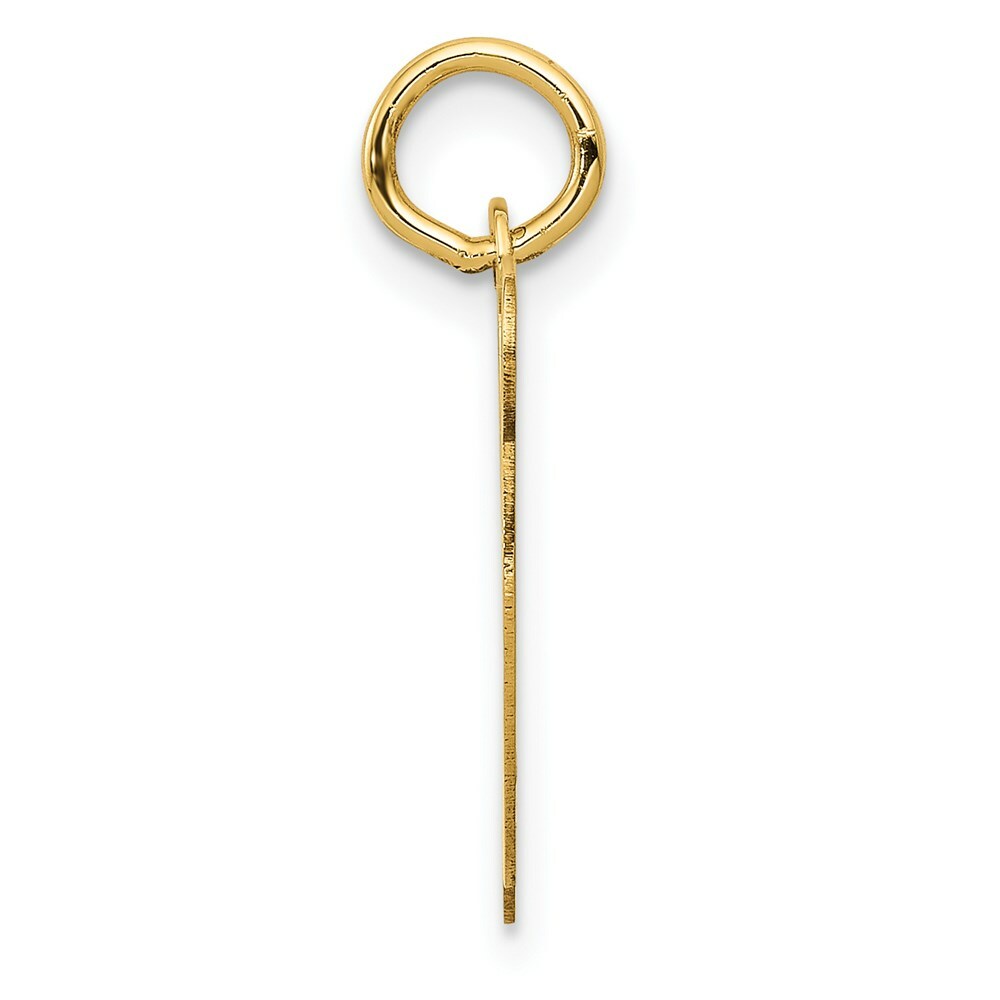 14K Yellow Gold Initial Letter W Charm Pendant