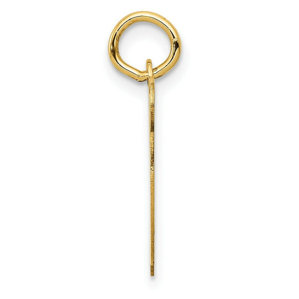 14K Yellow Gold Initial Letter W Charm Pendant