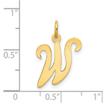 Load image into Gallery viewer, 14K Yellow Gold Initial Letter W Charm Pendant
