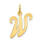 Load image into Gallery viewer, 14K Yellow Gold Initial Letter W Charm Pendant
