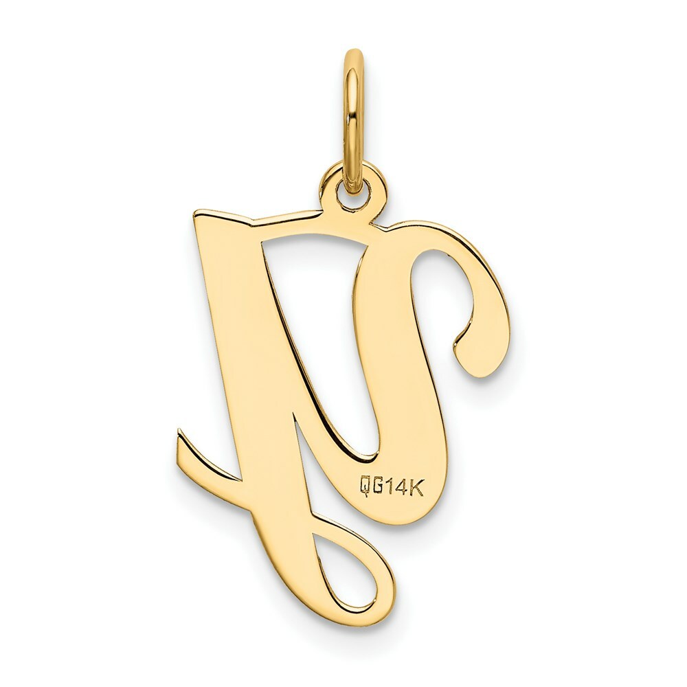 14K Yellow Gold Initial Letter Y Charm Pendant
