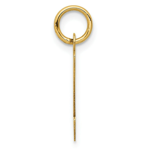 14K Yellow Gold Initial Letter Z Charm Pendant