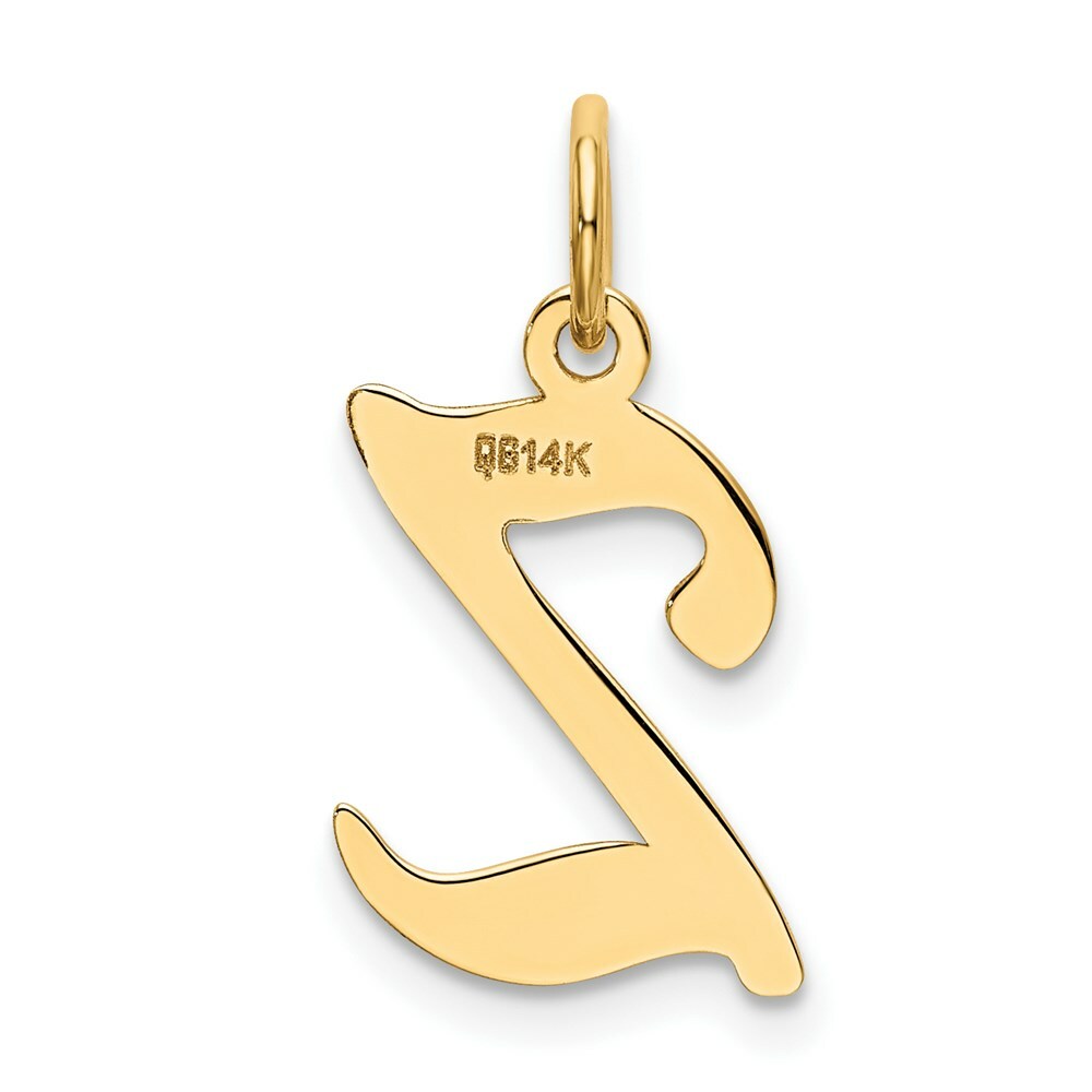 14K Yellow Gold Initial Letter Z Charm Pendant