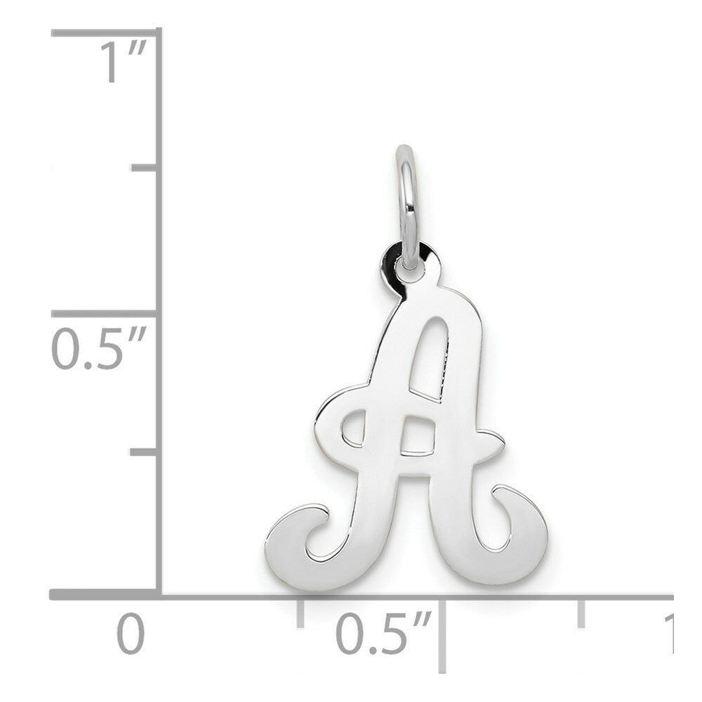 14K White Gold Initial Letter A Charm Pendant