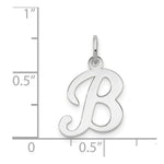 Load image into Gallery viewer, 14K White Gold Letter Initial B Charm Pendant
