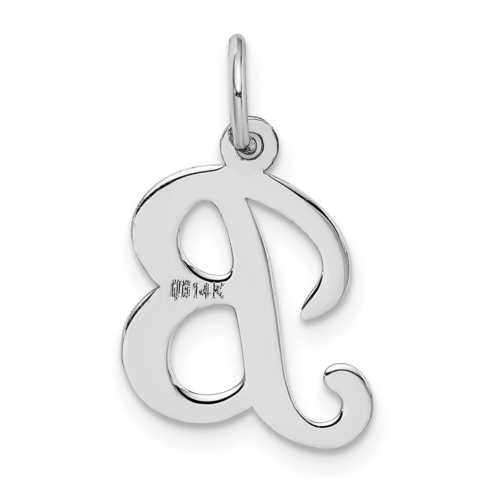 14K White Gold Letter Initial B Charm Pendant