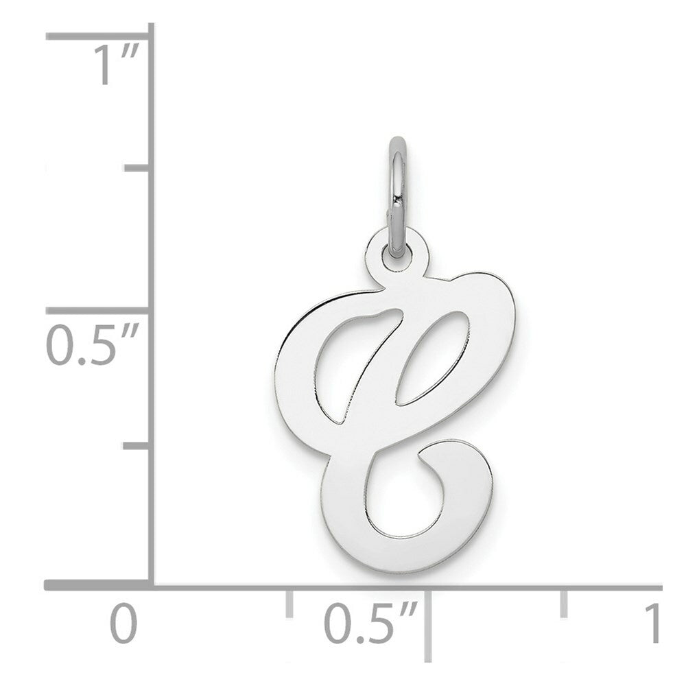 14K White Gold Initial Letter C Charm Pendant