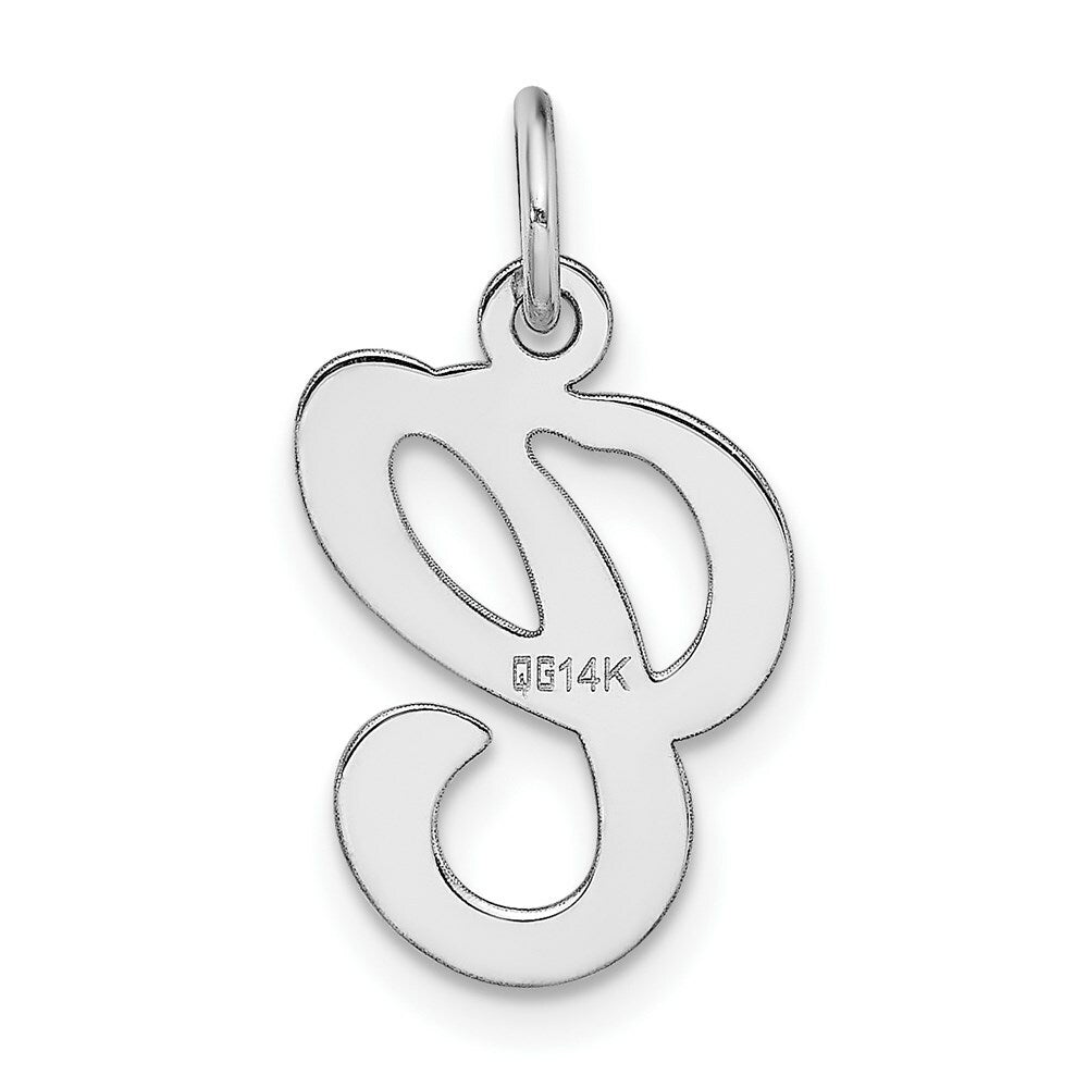 14K White Gold Initial Letter C Charm Pendant