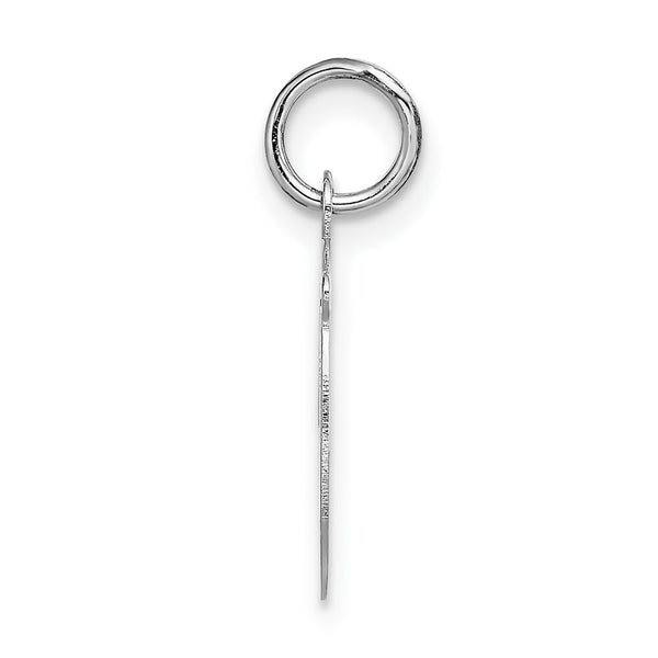 14K White Gold Initial Letter D Charm Pendant
