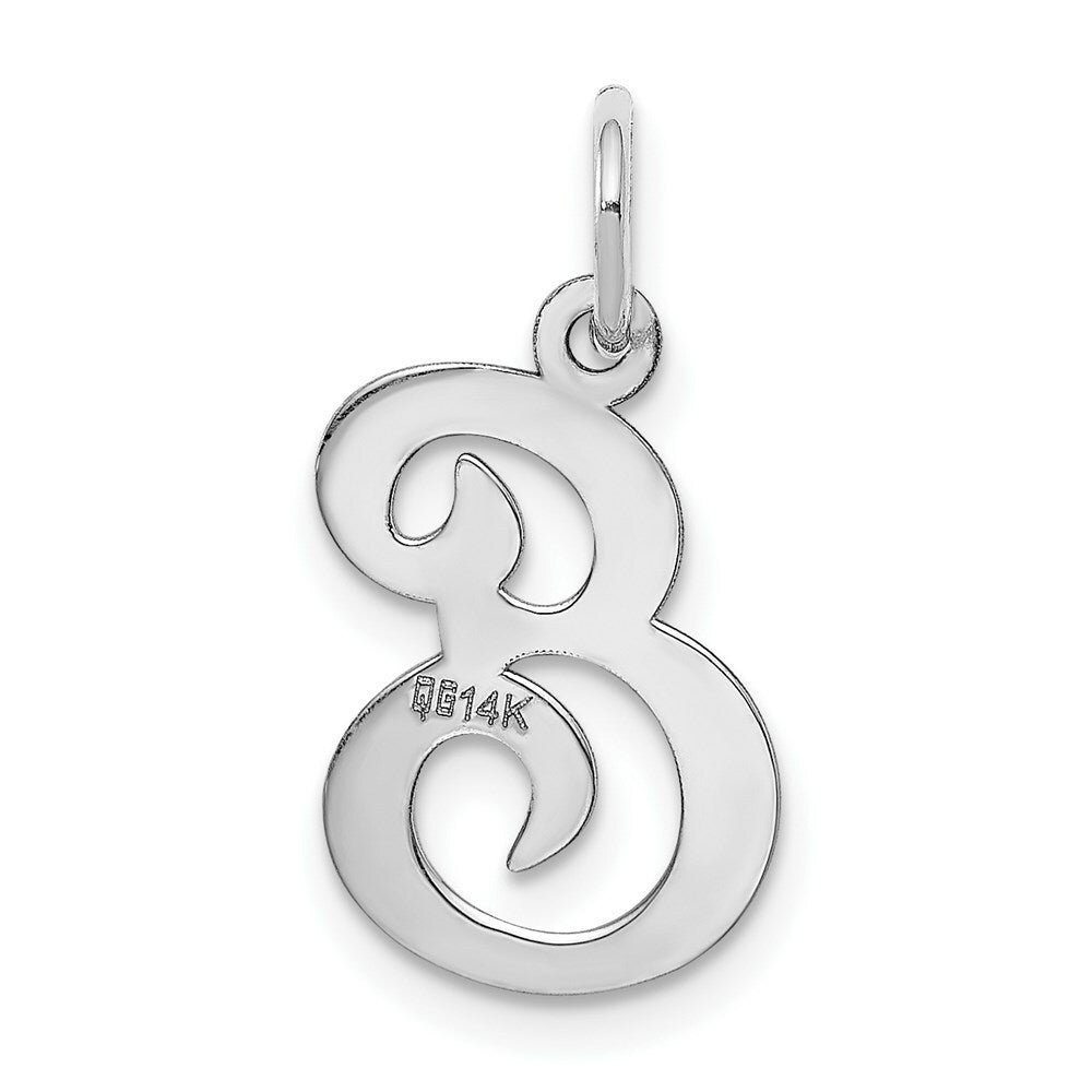 14K White Gold Initial Letter E Charm Pendant