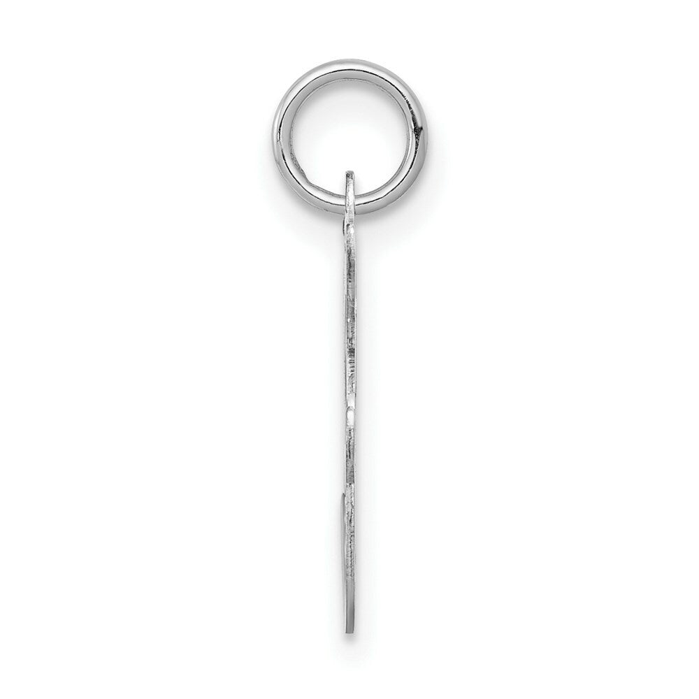 14K White Gold Initial Letter F Charm Pendant