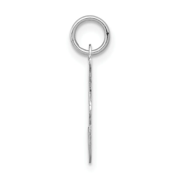14K White Gold Initial Letter F Charm Pendant