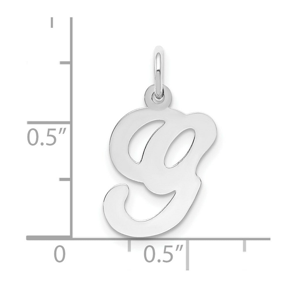 14K White Gold Initial Letter G Charm Pendant