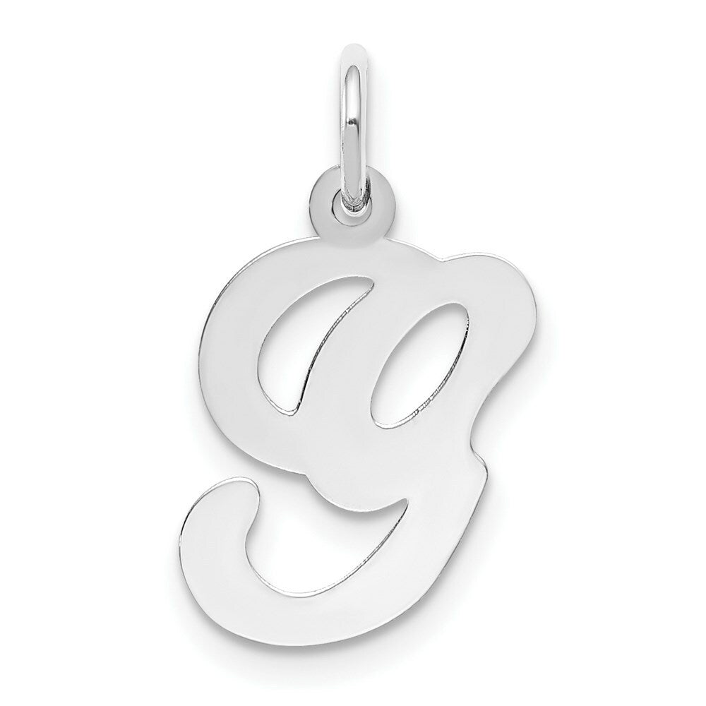 14K White Gold Initial Letter G Charm Pendant