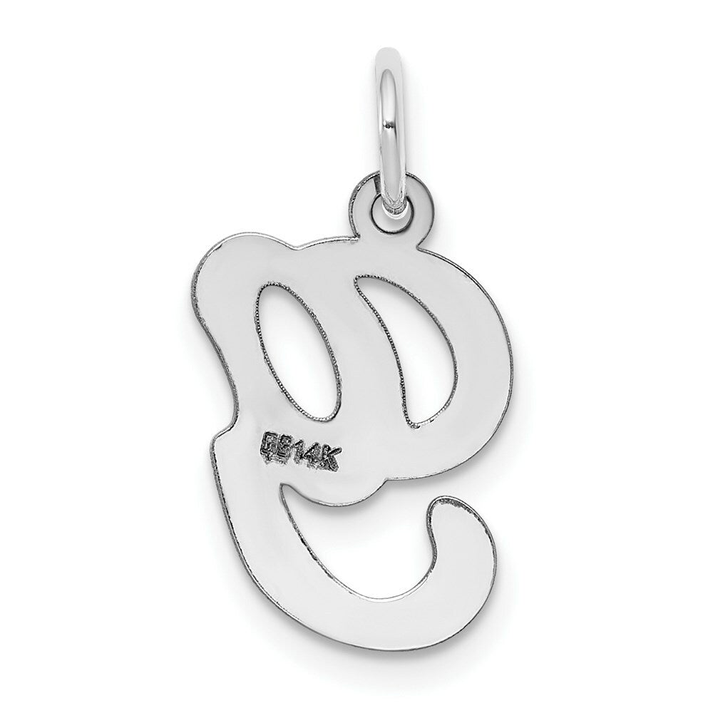 14K White Gold Initial Letter G Charm Pendant