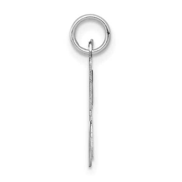14K White Gold Initial Letter H Charm Pendant