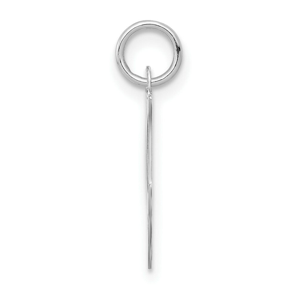 14K White Gold Initial Letter I Charm Pendant