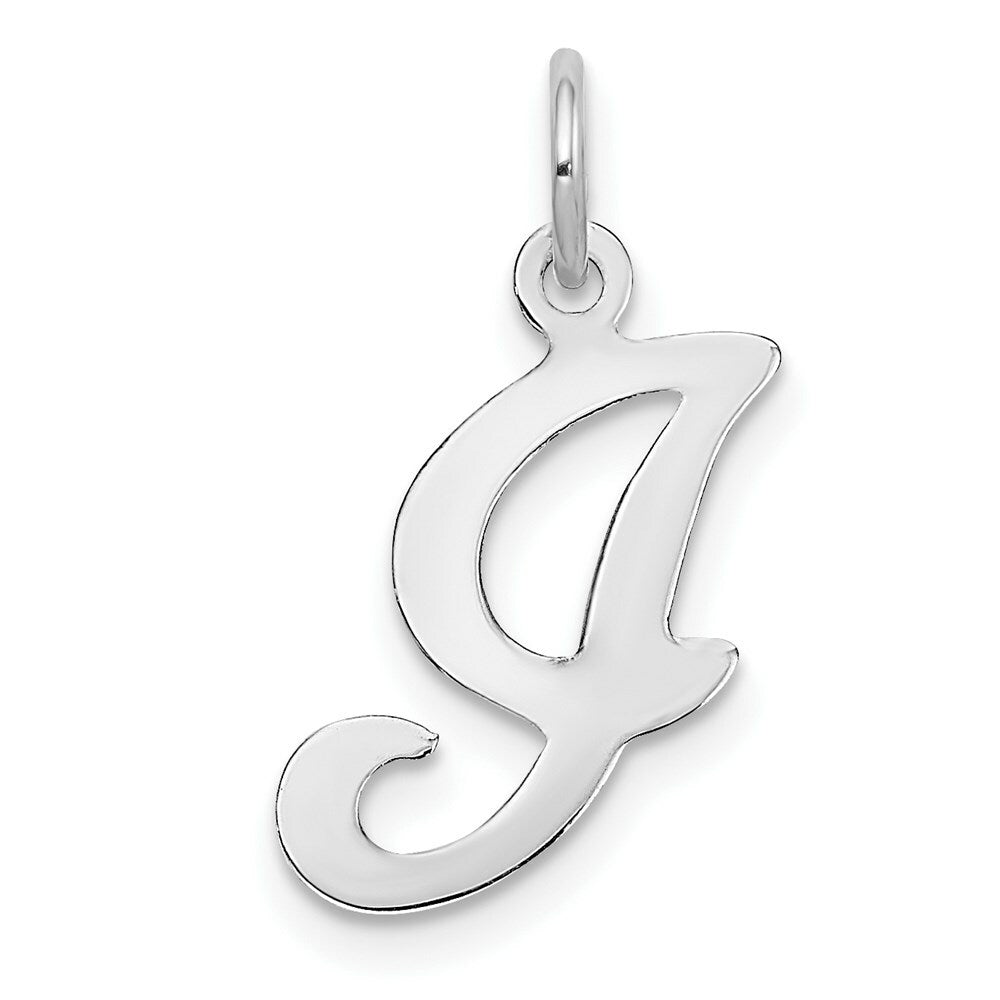 14K White Gold Initial Letter I Charm Pendant