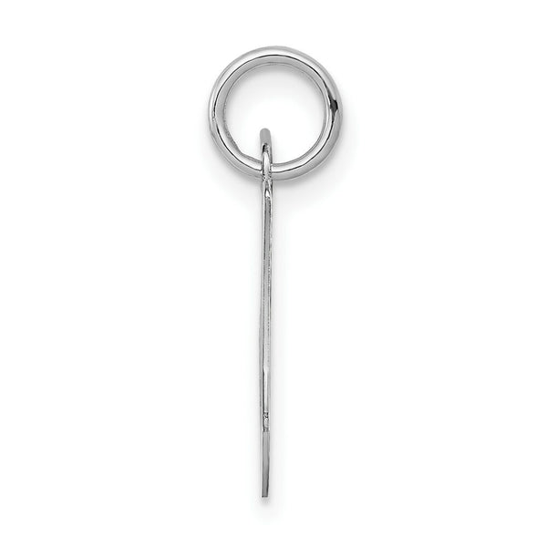 14K White Gold Initial Letter J Charm Pendant