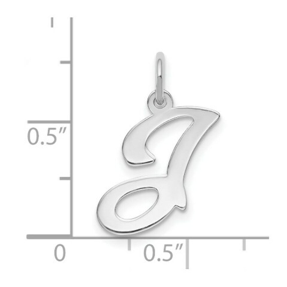 14K White Gold Initial Letter J Charm Pendant