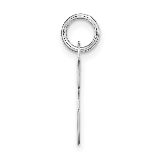 14K White Gold Initial Letter K Charm Pendant