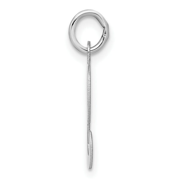 14K White Gold Initial Letter L Charm Pendant