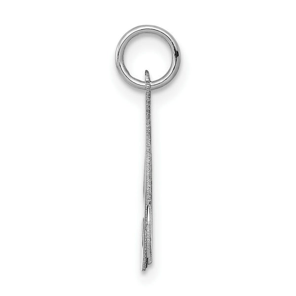 14K White Gold Initial Letter M Charm Pendant