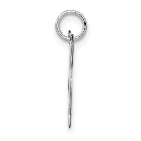 14K White Gold Initial Letter N Charm Pendant