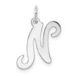 Load image into Gallery viewer, 14K White Gold Initial Letter N Charm Pendant
