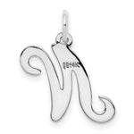 Load image into Gallery viewer, 14K White Gold Initial Letter N Charm Pendant
