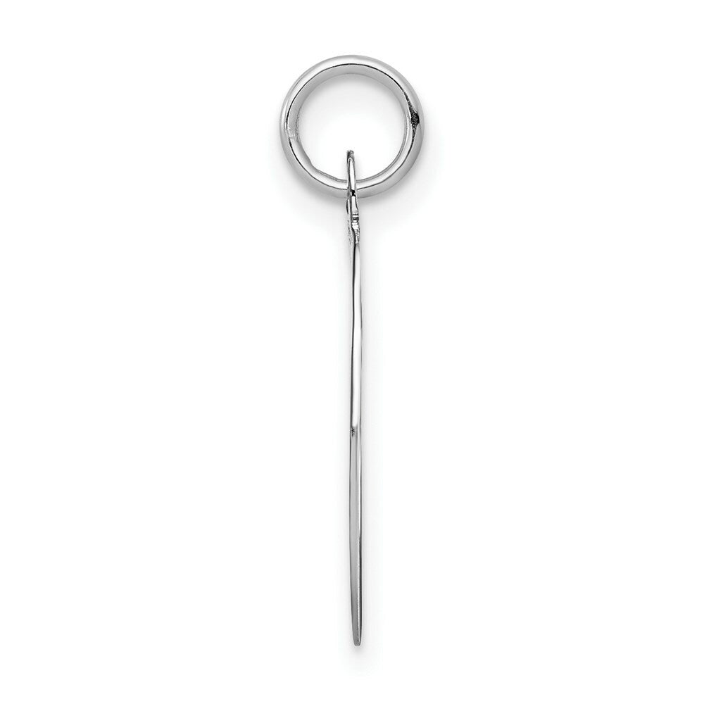 14K White Gold Initial Letter O Charm Pendant