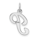 Load image into Gallery viewer, 14K White Gold Initial Letter P Charm Pendant
